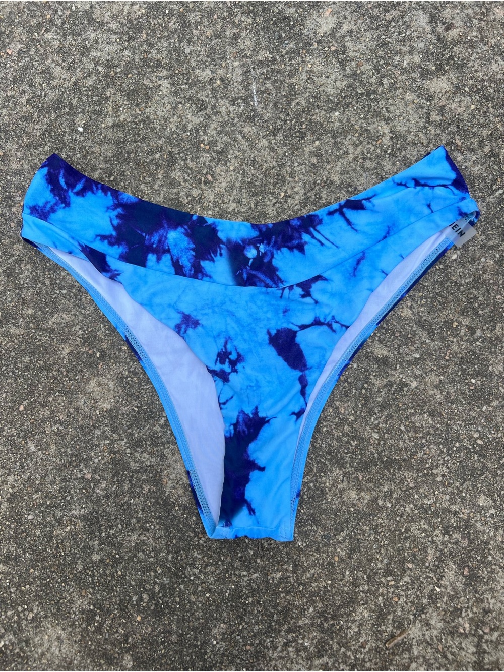 Shein Blue Tie Dye Cheeky Bikini Bottom Small